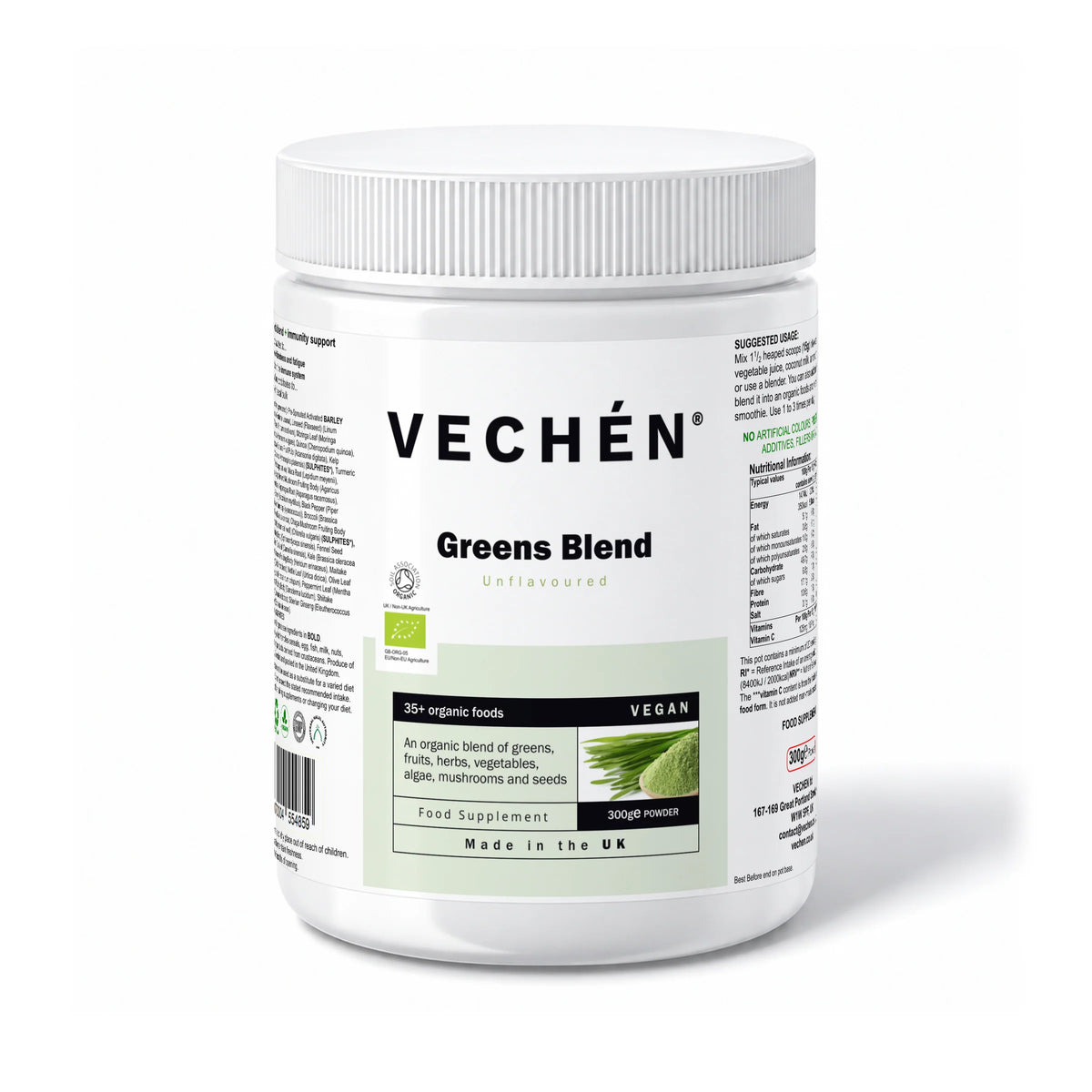 VECHÉN greens blend unflavoured — front view on a white background