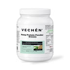 VECHÉN hemp protein powder greens unflavoured — angled front view on a white background