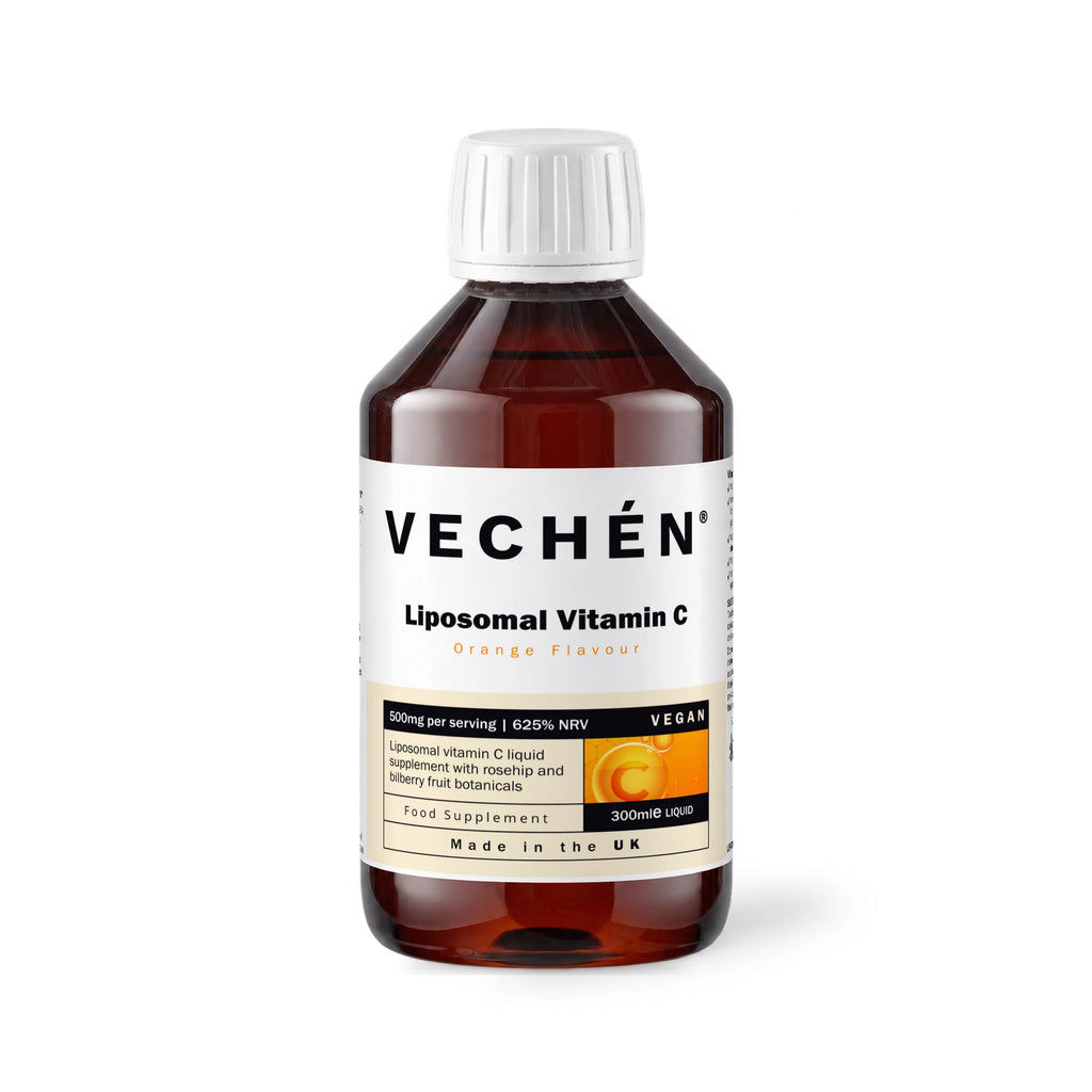 VECHÉN liposomal vitamin c orange — front view on a white background