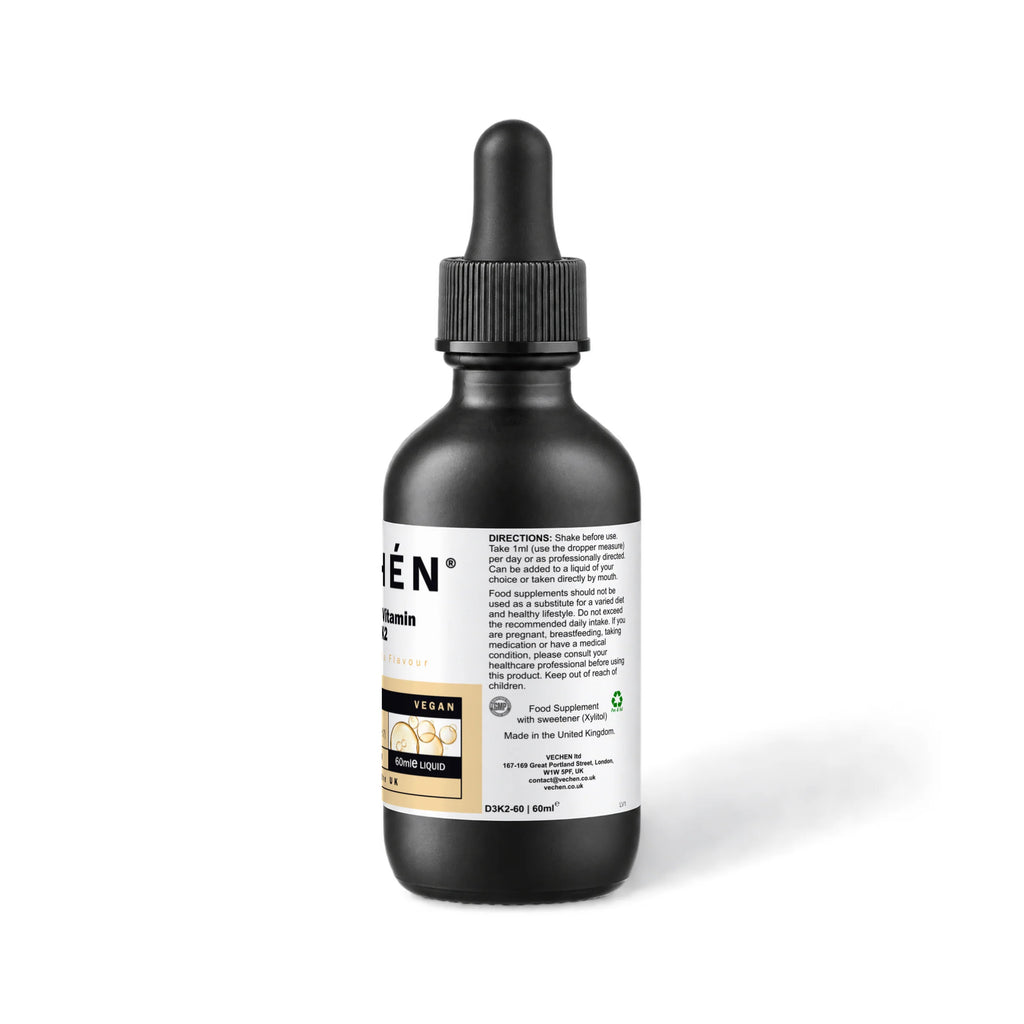 VECHÉN liposomal vitamin d3 k2 apple vanilla — right side of packaging on a white background