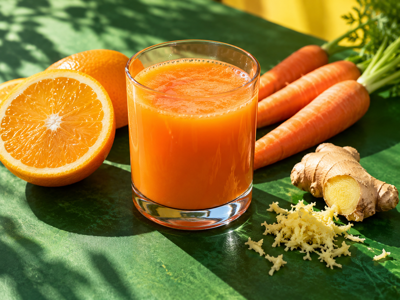 orange carrot and ginger — serving suggestion