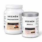The Training Set — Chocolate Whey Protein and bcaa 2 1 1, two full-size products